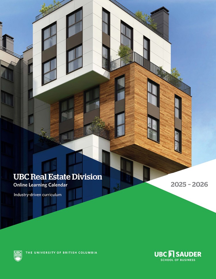 UBC Real Estate Division Distance Education Calendar 2025-2026