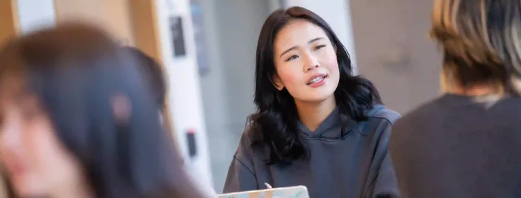 students in the library